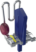 Guide ridge for flexible forward thrust double plate system acc. to Schaneng, with palatal expansion screw