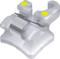 dinamique® c self-ligating ceramic bracket with hook, -7° torque, 0° angulation for tooth 24, Roth 22