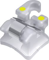 dinamique® c self-ligating ceramic bracket with hook, -7° torque, 0° angulation for tooth 15, Roth 22