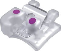 dinamique® c self-ligating ceramic bracket with hook, -17° torque, 0° angulation for tooth 44, Roth 22