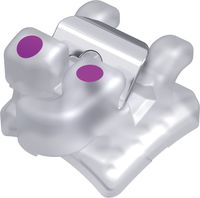 dinamique® c self-ligating ceramic bracket with hook, -17° torque, 0° angulation for tooth 34, Roth 22
