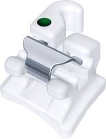 dinamique® c self-ligating ceramic bracket with hook, 0° torque, +8° angulation for tooth 13, McLaughlin-Bennett-Trevisi** 22