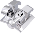 equilibrium® 2, metal bracket with hook, tooth 33, -11° torque, +7° angulation, Roth 22