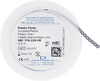 Elasto-Force plastic chain without short connector, metallic silver