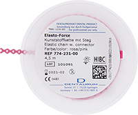 Elasto-Force plastic chain with short connector, pink