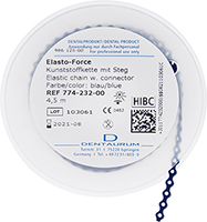 Elasto-Force plastic chain with short connector, blue