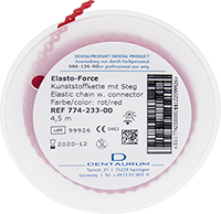 Elasto-Force plastic chain with short connector, red