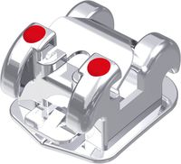 dinamique® m self-ligating metal bracket, 0° torque, 0° angulation for tooth 32, Roth 22