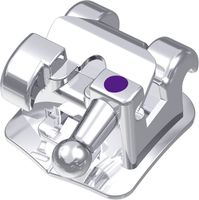 dinamique® m self-ligating metal bracket with hook, -11° torque, +7° angulation for tooth 33, Roth 22