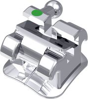 dinamique® m self-ligating metal bracket with hook, 0° torque, +8° angulation for tooth 13, McLaughlin-Bennett-Trevisi** 22