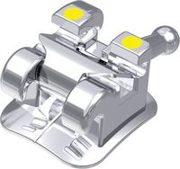 dinamique® m self-ligating metal bracket with hook, -7° torque, 0° angulation for tooth 24, McLaughlin-Bennett-Trevisi** 22