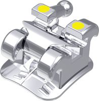 dinamique® m self-ligating metal bracket with hook, -7° torque, 0° angulation for tooth 15, McLaughlin-Bennett-Trevisi** 22