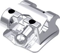 dinamique® m self-ligating metal bracket with hook, -12° torque, 0° angulation for tooth 45, McLaughlin-Bennett-Trevisi** 22