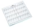 Trays with lids and inserts for band cabinet, Marking: dentaform® lower anterior bands