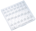 Trays with lids and inserts for band cabinet, Marking: Standard upper bicuspid bands