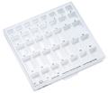 Trays with lids and inserts for band cabinet, Marking: Standard lower bicuspid bands