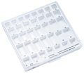 Trays with lids and inserts for band cabinet, Marking: Standard lower molar bands