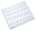 Trays with lids and inserts for band cabinet, Marking: dentaform® lower first molar bands, right